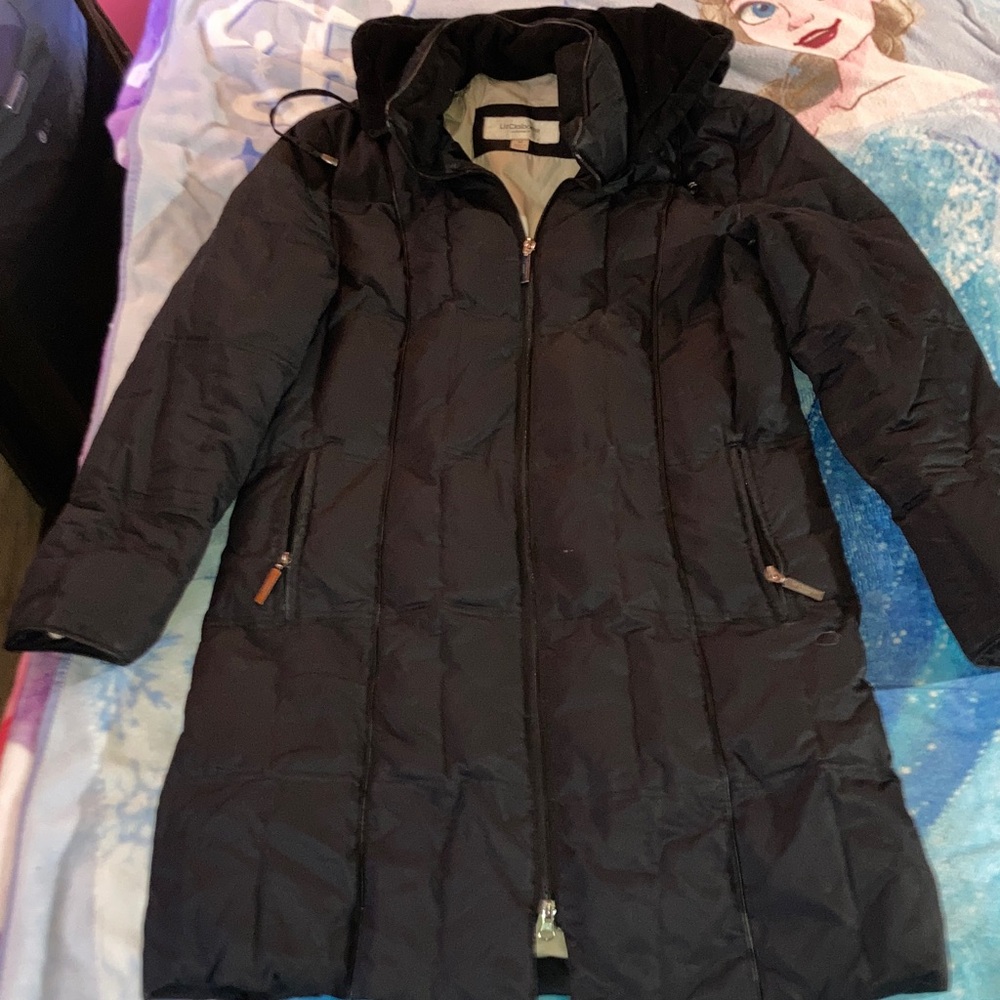 Liz Claiborne Black Hooded Puffer Coat